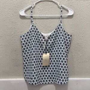 Eliane Rose Blue and White Patterned Tank Top NWT Small